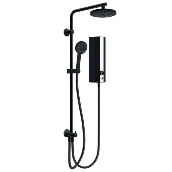 (Hafele) Shower Set with Water Heater Black AQUA PRO WSHW.COL BL.CR 5.5KW (495.60.072)