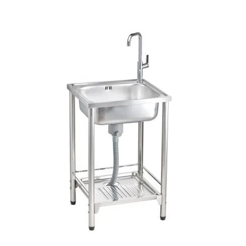 (MEX) Single Bowl Sink PSB55ML with Stand, Dish Rack, and 3-Sided Splash Guard, ML Strainer Basket, Free Cold Water Faucet
