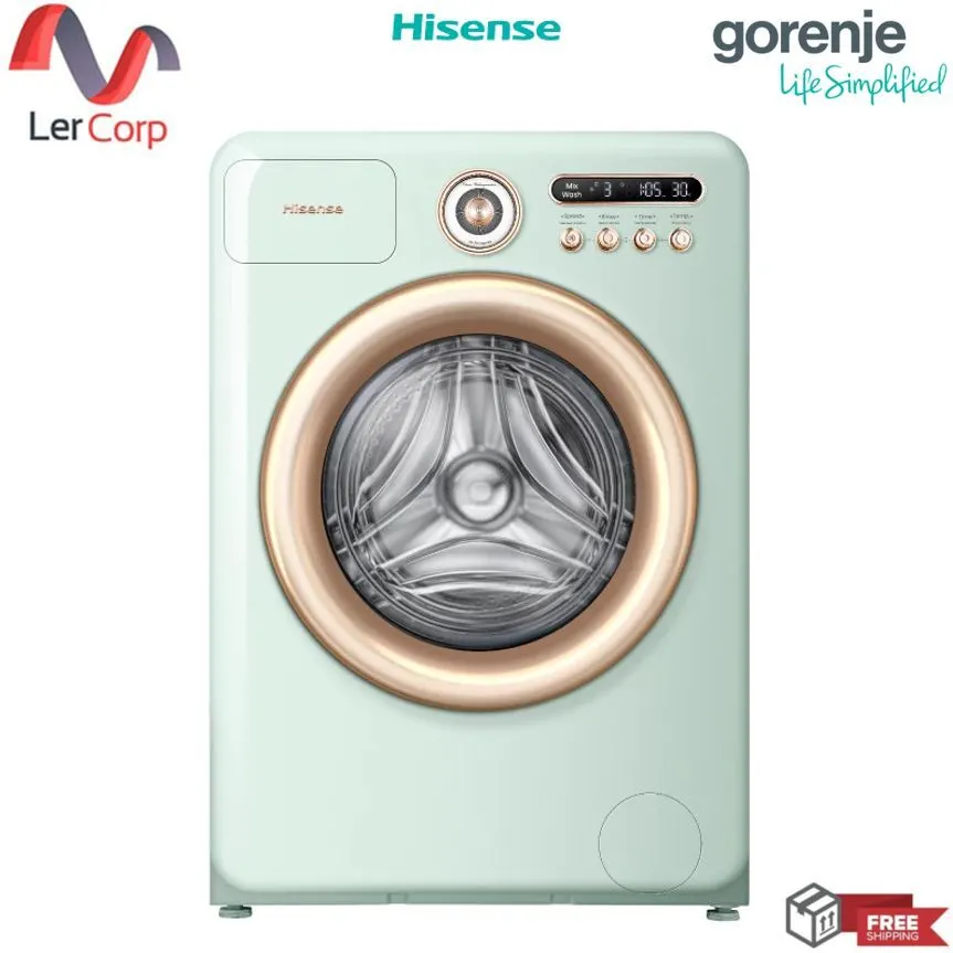 (HISENSE) Roman Holiday Series Front Load Washer Dryer Inverter 10.5/7 kg (Roman Green Color) Model WD105R5