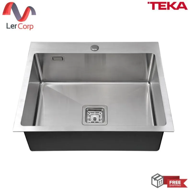 (Teka) Single Bowl Square Sink TEKA Model TQ 50 Stainless Steel with Free Cold Water Faucet