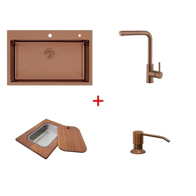 Kitchen Sink Model ROSEGOLD 810/520 + LEXI ROSEGOLD Faucet Free with Additional Gifts