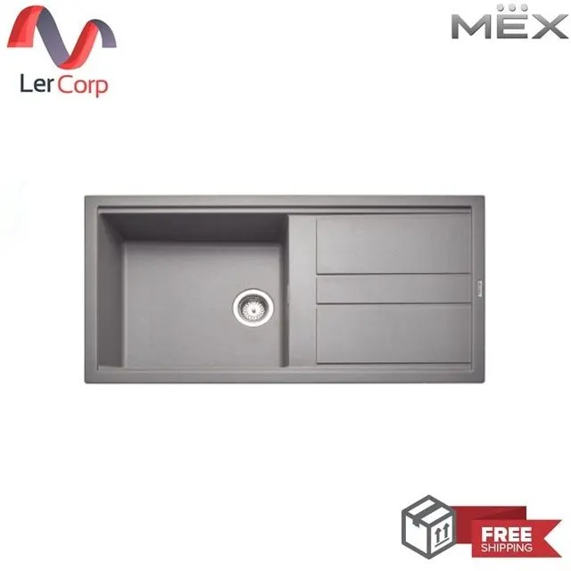 (MEX) Synthetic Granite Single Bowl Sink with Drainboard Model KIN11TN