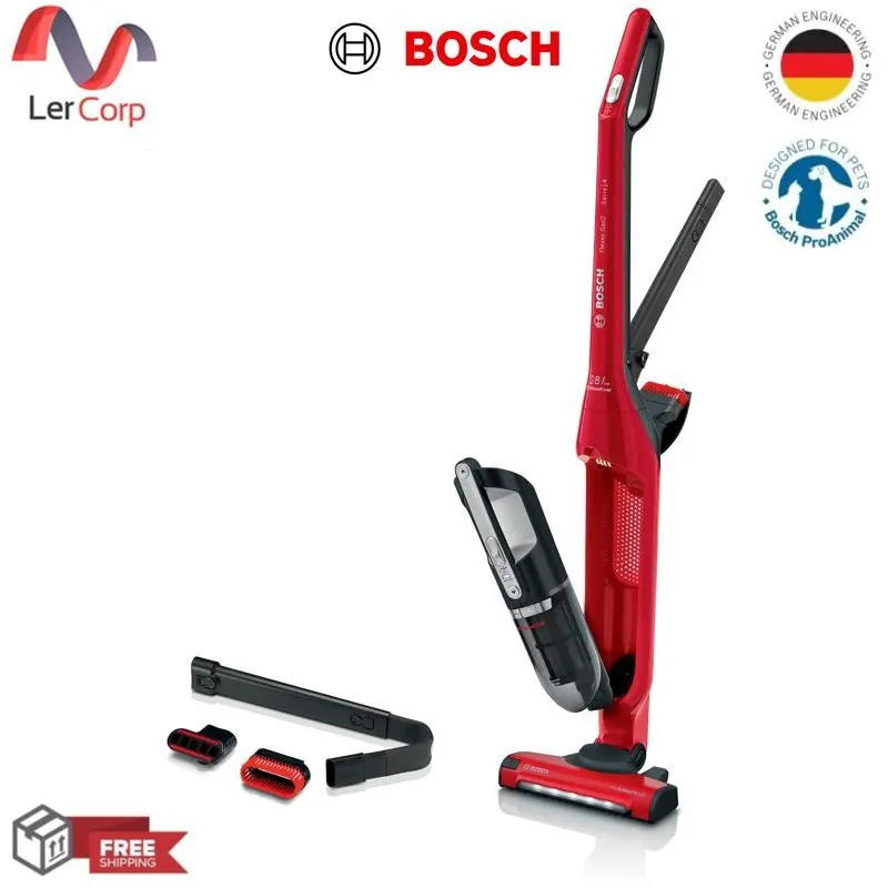 (BOSCH) Cordless Vacuum Cleaner with Charging Flexxo Gen2 ProAnimal 28Vmax Red Model BBH3ZOO28
