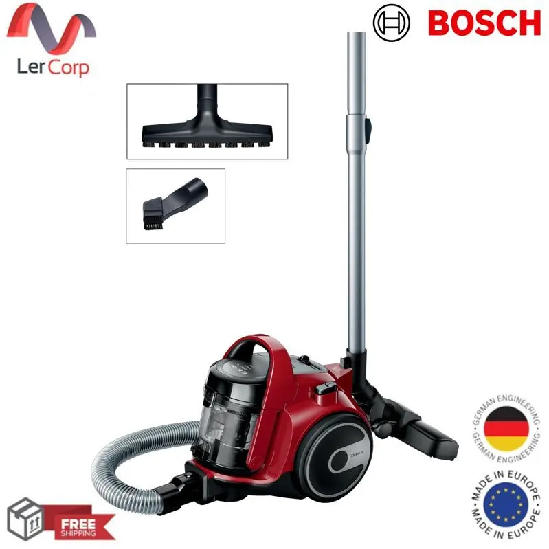 (BOSCH) Canister Vacuum Cleaner Bagless Red Model BGC05AAA2