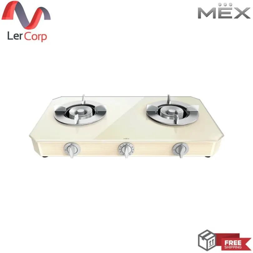 (MEX) Tabletop Gas Stove 72 cm Cream Color Model MIN202C Minimal Design