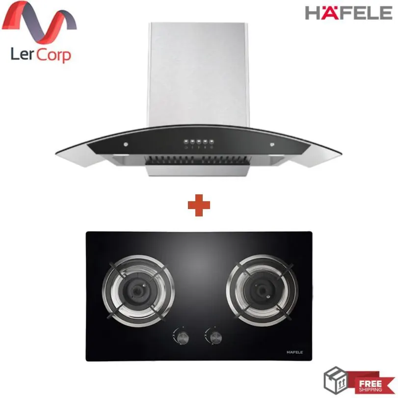 (HAFELE) Gas Cooktop and Range Hood SUPER BUNDLE SET 5 (495.07.413)