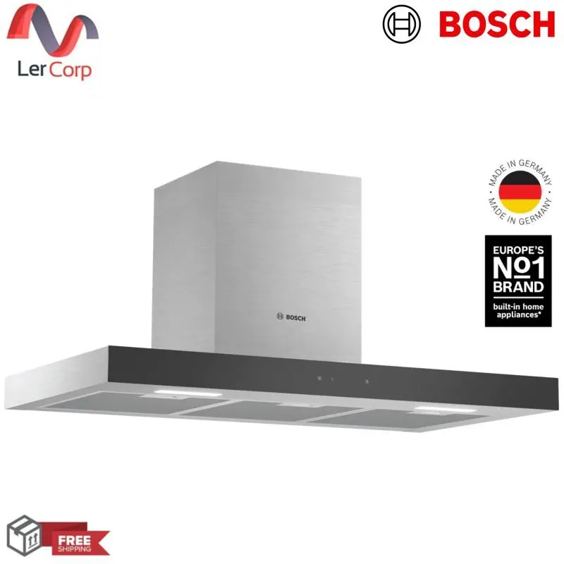 (BOSCH) Serie 4 Wall-Mounted Cooker Hood 90 cm, Stainless Steel Model DWBM98G50