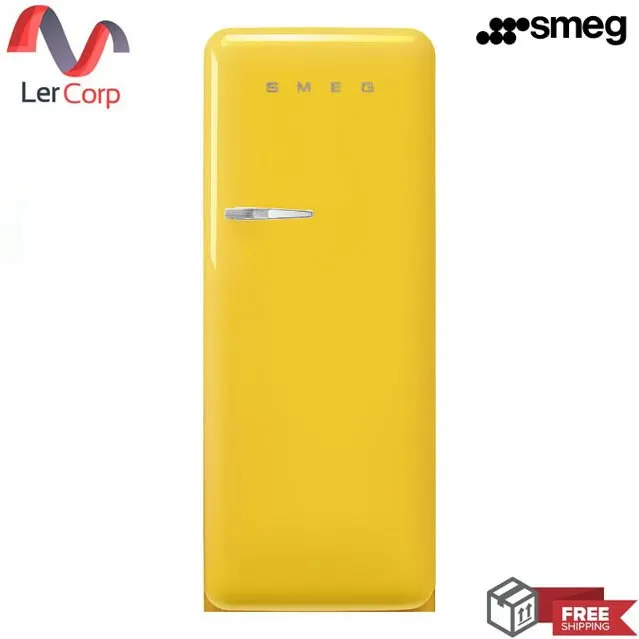 (Smeg) Refrigerator 50's Retro Style Aesthetic Model FAB28RYW5 Yellow