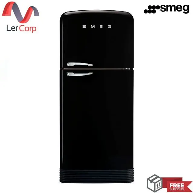 (Smeg) 50's Retro Style Refrigerator Model FAB50RBL5 Black