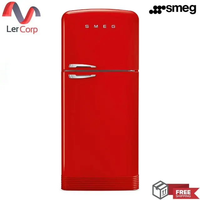 (Smeg) 50's Retro Style Refrigerator Model FAB50RRD5 Red