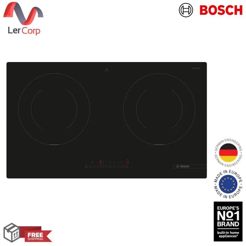 (BOSCH) Induction Cooktop 78 cm Black 2 zones Digiselect Model PMI8256EVN