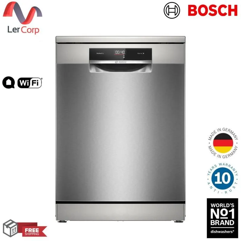 (BOSCH) Series 8 Zeolith Freestanding Dishwasher 60 cm Stainless Steel Model SMS8YCI01E