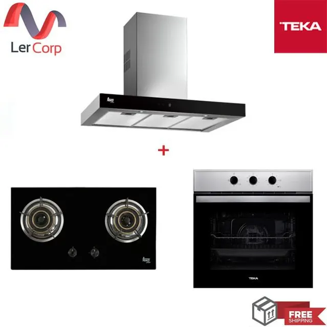 (TEKA) Range Hood Model LDH TC 90 + Gas Cooktop Model GL 73 2G AI AL 2TR + Multifunction Oven Model HBB 615 GD