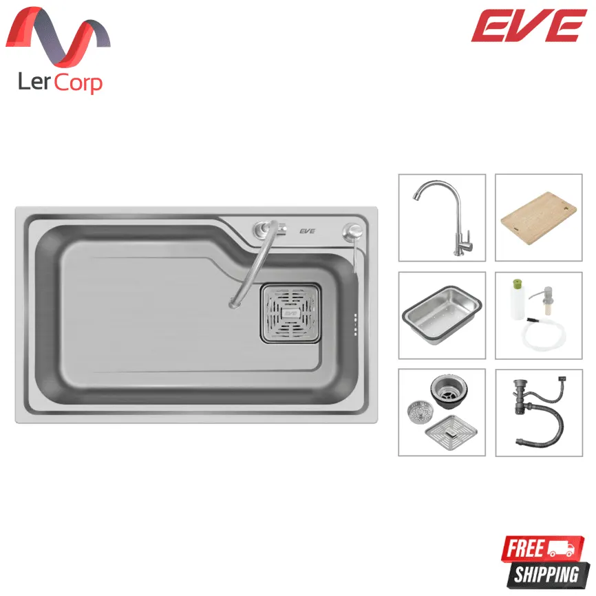 (Eve) Stainless Steel Single Bowl Kitchen Sink FLEXI 750/450