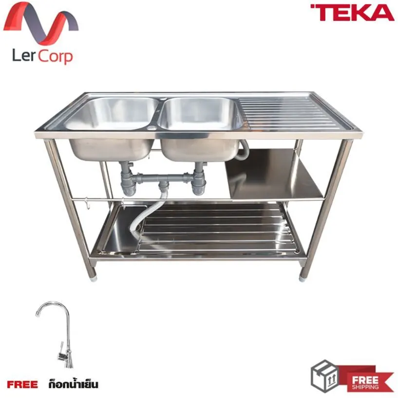 (Teka) Floor-mounted Sink 2 Bowls 1 Drainboard AP PLUS 2B 1D