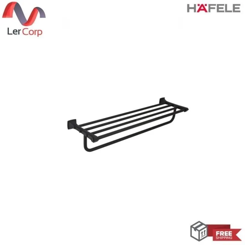 (Hafele) Towel Holder with Single Rail - BLACK PEARL (495.80.172)