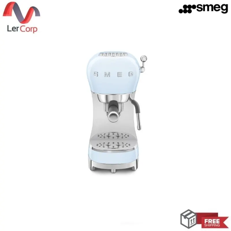 (Smeg) 50's Retro Style Aesthetic Espresso Coffee Machine ECF02PBEU Pastel Blue
