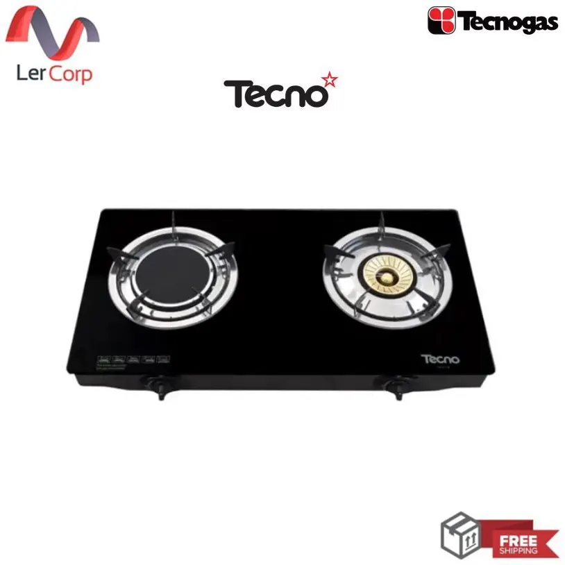 (Tecnogas) Tecnostar Infrared Gas Stove 2 Burners Tabletop Model TNS IG 271 B Size 72 cm
