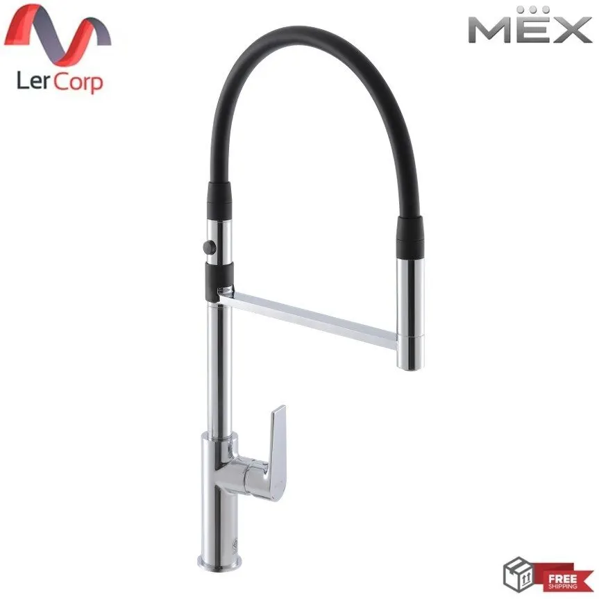 (Mex) Hot-Cold Water Mixer Tap with Spring for Kitchen Sink, Countertop Installation, Model 11088QT-D94A