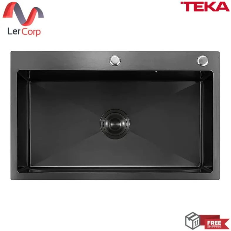 (Teka) Single Bowl Sink Model TQ 82 1B Black with Free Cold Water Faucet