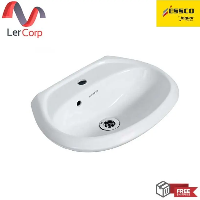 (JAQUAR) Wall Hung Basin with Overflow Drain Hole, White, Model ECS-WHT-803