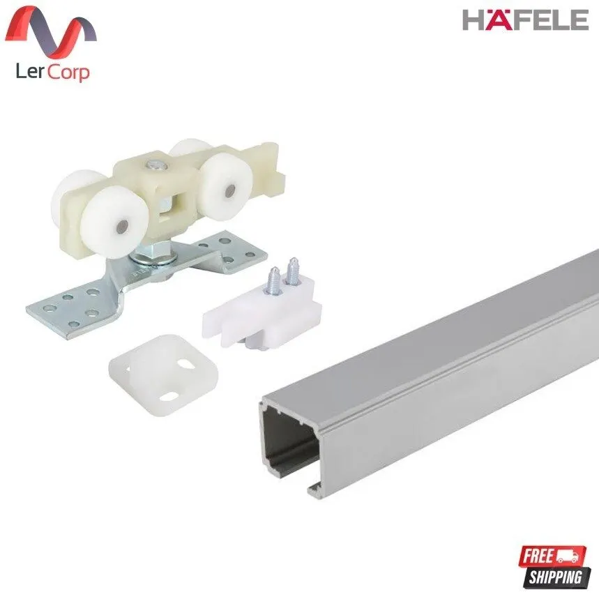 (Hafele) Silent 160/A Sliding Door Hardware (499.72.061) + Aluminum Top Rail 2 m. (160 kg) (499.40.052)(499.72.063)