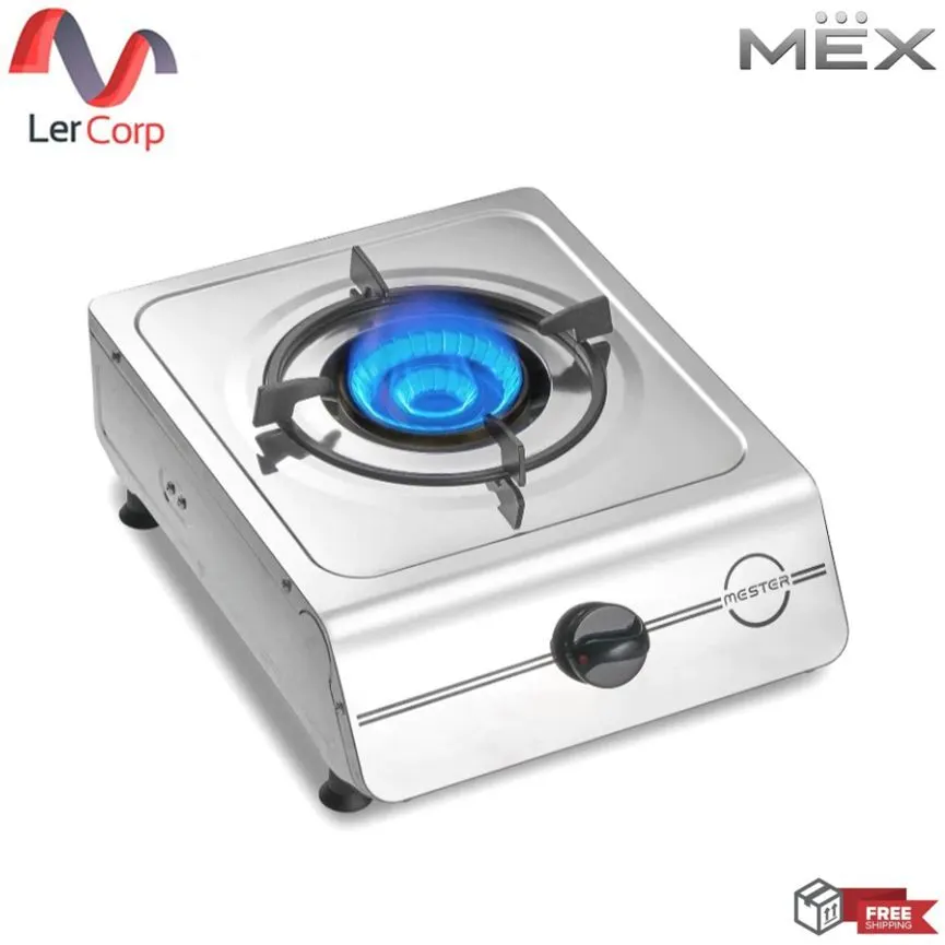 (Mex) Single Burner Stainless Steel Table-Top Gas Stove, 29.5 cm, MESTER Model PCM301