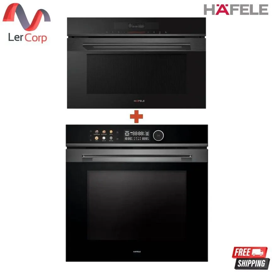 (Hafele) OLYMPUS 80L Multifunction Built-in Oven 495.10.008 + INFINITE 34L Built-in Microwave 495.06.485 (495.07.643)