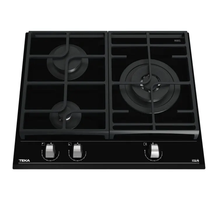 (Teka) Ceramic Glass Gas Cooktop 3 Burners 60 cm Black Glass Model GZC 63310 XBN