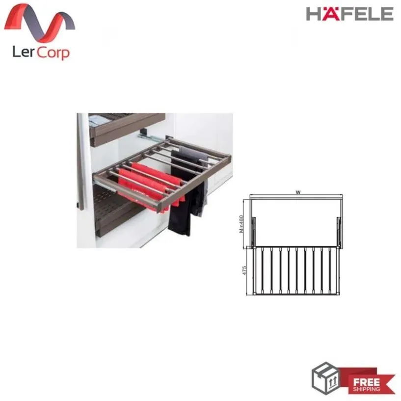 (Hafele) Trouser Rack for 600 mm Wide Cabinet (498.05.151)(807.95.121)