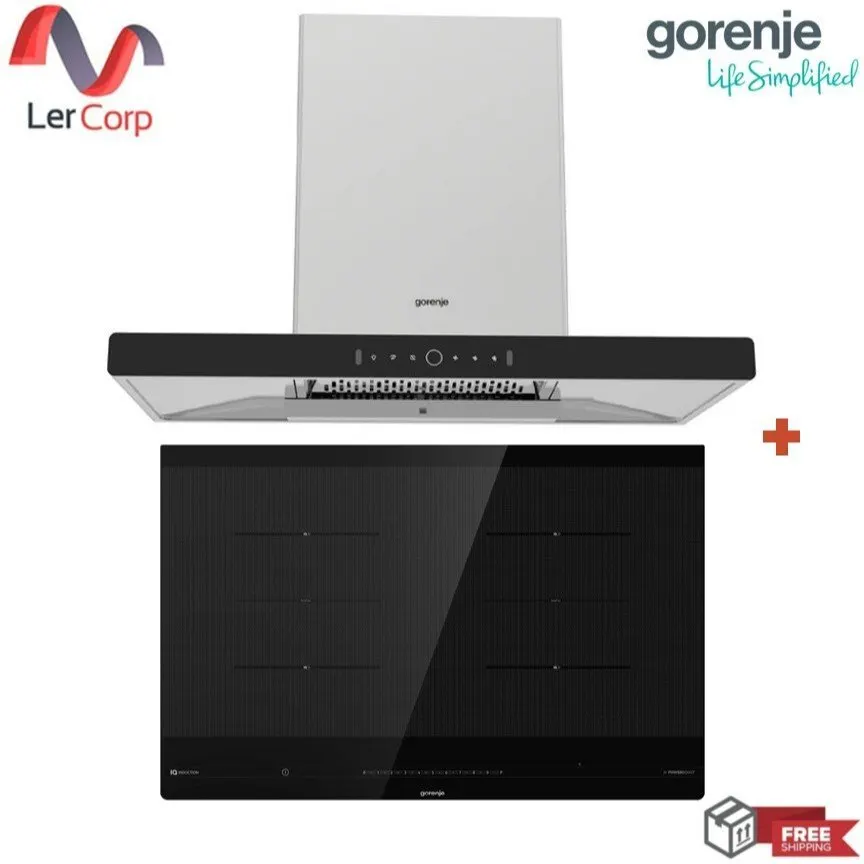 (Gorenje) เครื่องดูดควันติดผนัง 90 ซม. รุ่น PWHT94XGB-TH + เตาอินดักชั่น รุ่น IS846BG