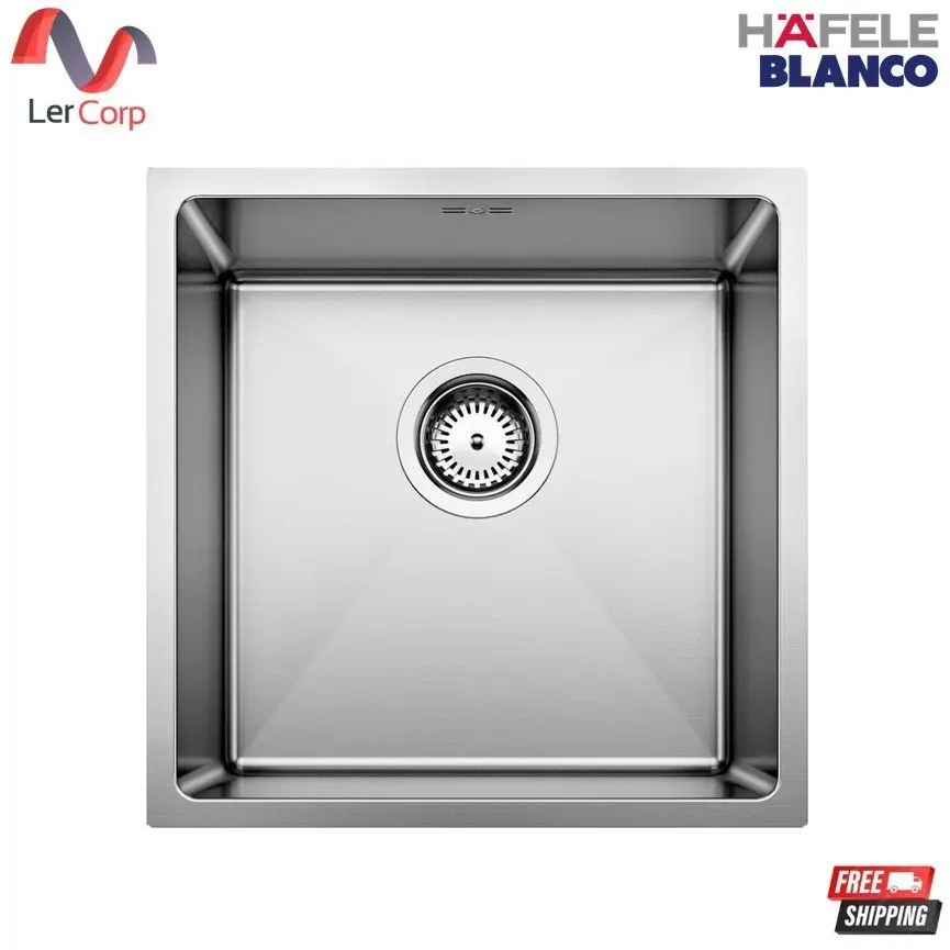(Hafele) ซิงค์ล้างจานสแตนเลส 1 หลุม ฝังใต้ท็อป BLANCO QUATRUS R15 400-IU รุ่น (570.27.130)