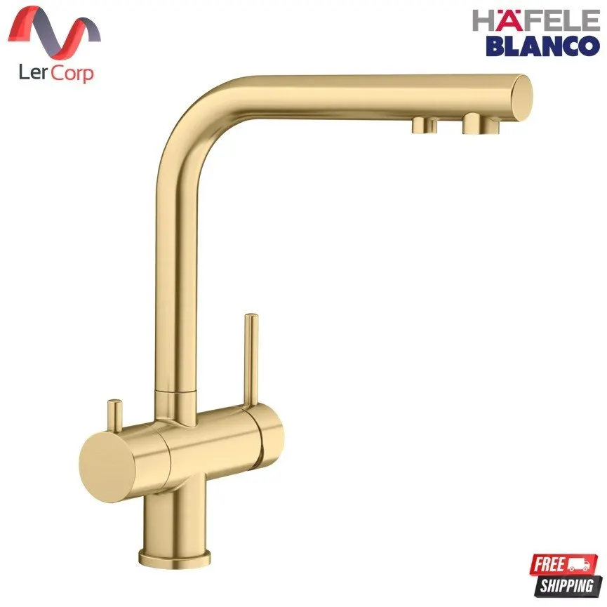 (Hafele) BLANCO FONTAS II Filter ก๊อกซิงค์ครัว 3-in-1 พร้อมน้ำกรอง สี Satin Gold รุ่น 569.15.001