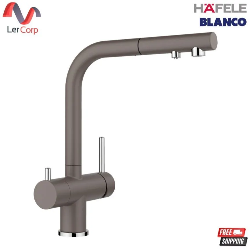 (Hafele) BLANCO FONTAS-S II Filter Kitchen Sink Faucet 3-in-1 Pull-out Spray with Filtered Water Volcano Grey Model 570.24.646