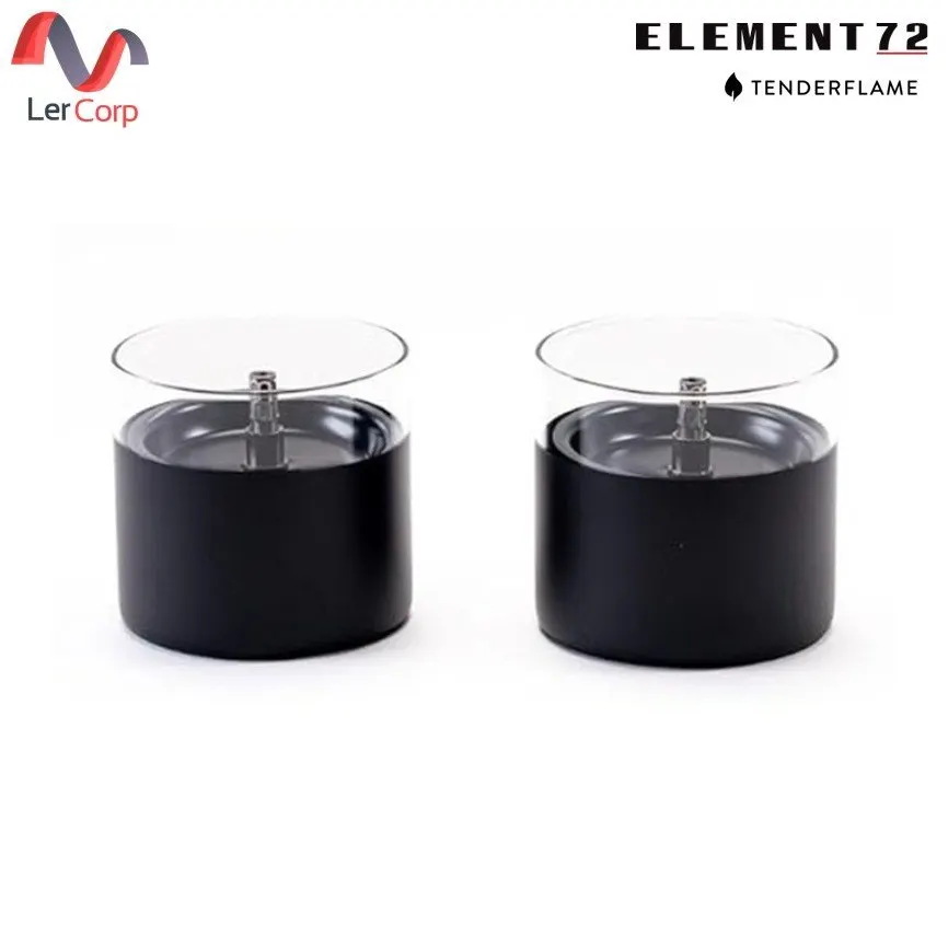 (Element72) TenderFlame Tabletop Fireplace Model LILLY 8 2PCS/SET Color BLACK