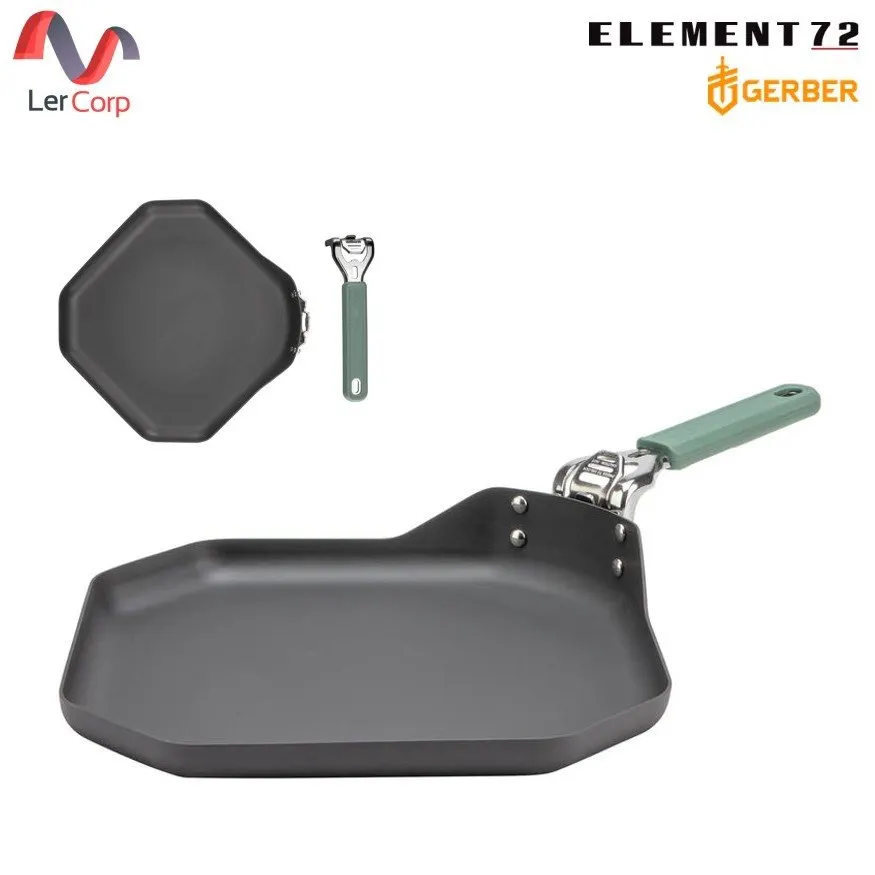 (Element72) GERBER Square Griddle with Removable Handle 11 inch ComplEAT Griddle Model
