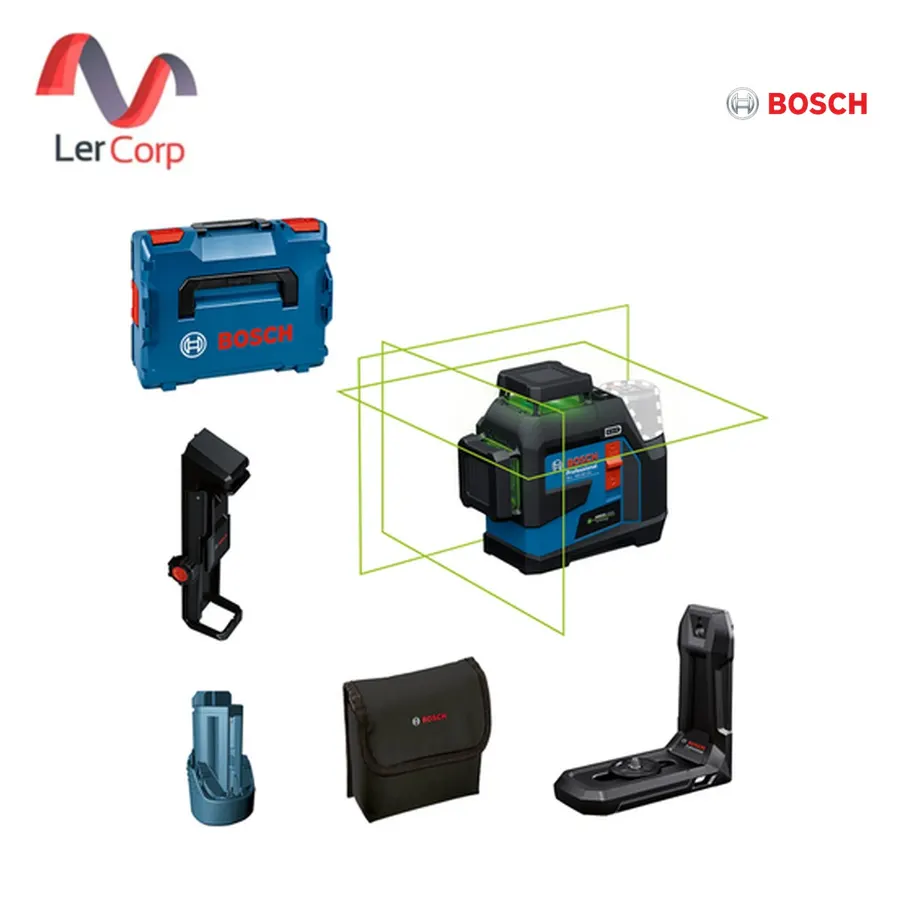(Bosch PT) เลเซอร์กำหนดแนวเส้น เส้นเลเซอร์สีเขียว 360° 3 เส้น กันฝุ่นกันน้ำ IP65 (PRO GLL 100-33 CG)