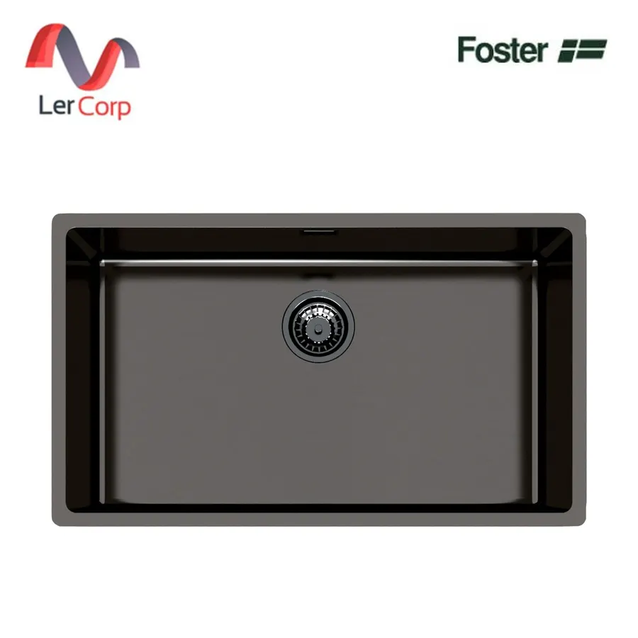 (Foster) ซิงค์ล้างจานสแตนเลส 1 หลุม ติดตั้งใต้เคาน์เตอร์ ผิว Gun Metal PVD ขนาด 750x440 มม. (2157856)