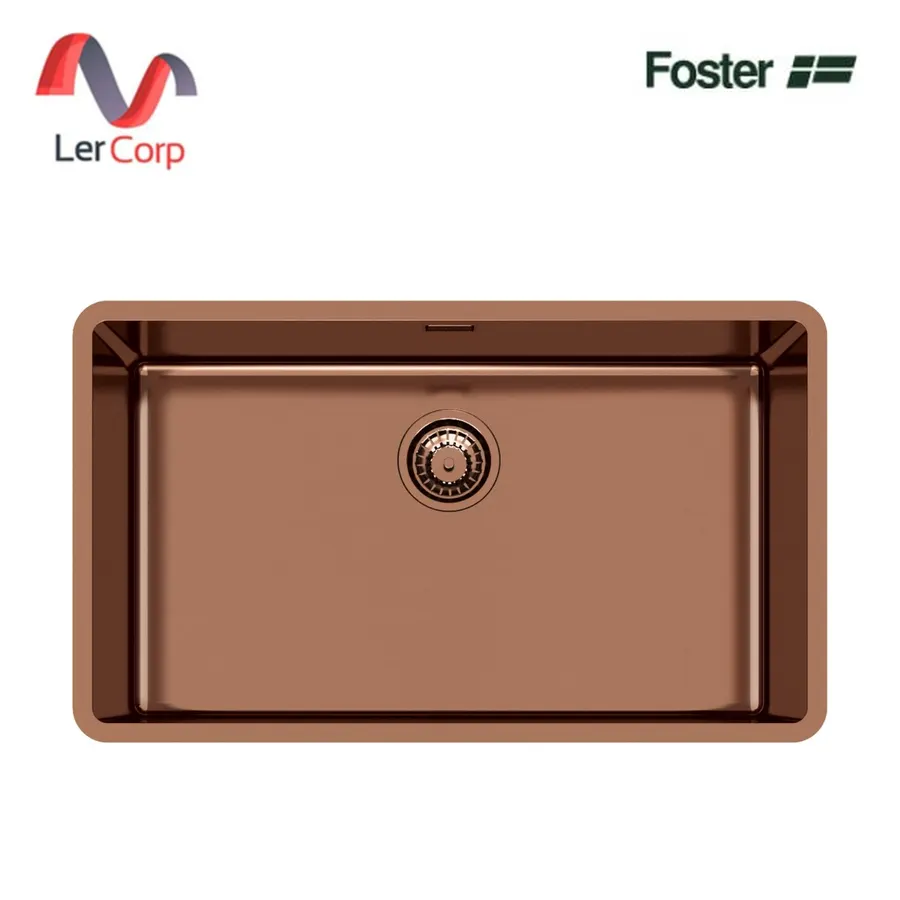 (Foster) ซิงค์ล้างจานสแตนเลส 1 หลุม ติดตั้งใต้เคาน์เตอร์ ผิว Copper PVD สแตนเลส 304 (2157 858)