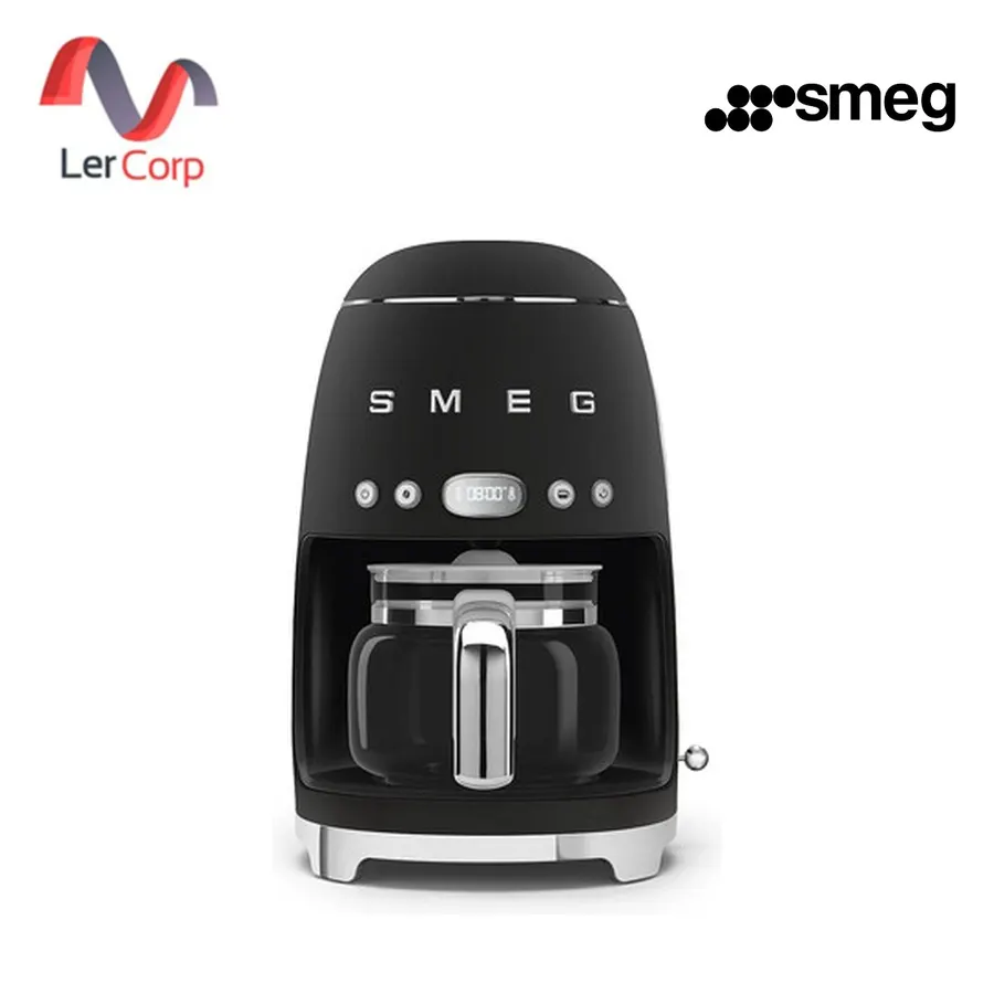 (Smeg) เครื่องชงกาแฟดริปสไตล์ 50's สีดำ ชงได้สูงสุด 10 ถ้วย ตั้งเวลาอัตโนมัติ (DCF02BLMEU)