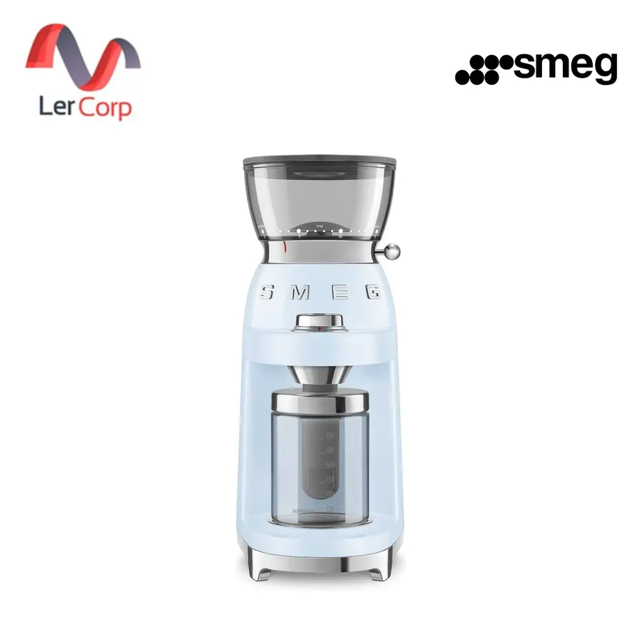 (Smeg) เครื่องบดกาแฟ ดีไซน์ 50's Style สีฟ้าพาสเทล ปรับความละเอียดได้ 15 ระดับ (CGF03PBEU)