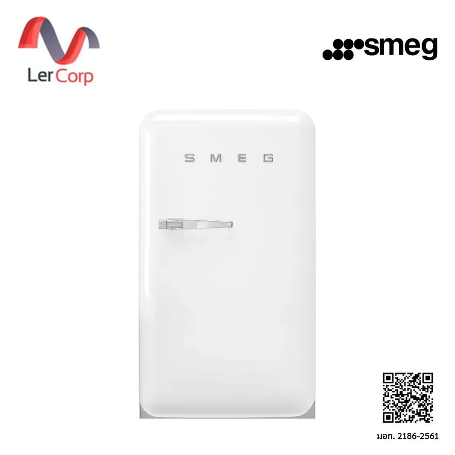 (Smeg) ตู้เย็นสไตล์ 50's Retro ประตูเดียว สีขาว ความจุ 122 ลิตร (FAB10RWH6)