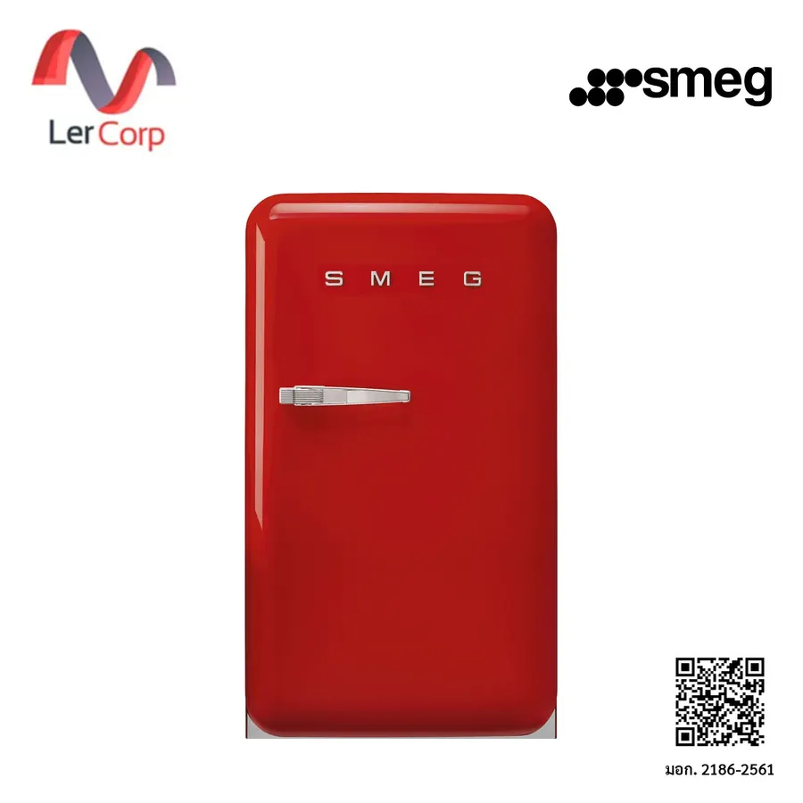(Smeg) ตู้เย็น 1 ประตู สไตล์ 50's Retro สีแดง (FAB10RRD6)