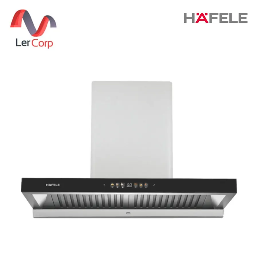 (Hafele) เครื่องดูดควันแบบติดผนัง 90 cm กำลังดูด 1,600 ลบ.ม./ชม. ควบคุมสัมผัสจอ LED เซ็นเซอร์เคลื่อนไหว (495.38.384)