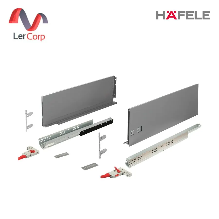 (Hafele) รางลิ้นชักพร้อมแผงข้าง ALTO-S H170 รับน้ำหนัก 30 กก. ระบบปิดนุ่มนวลและกันแกว่ง (495.48.885)