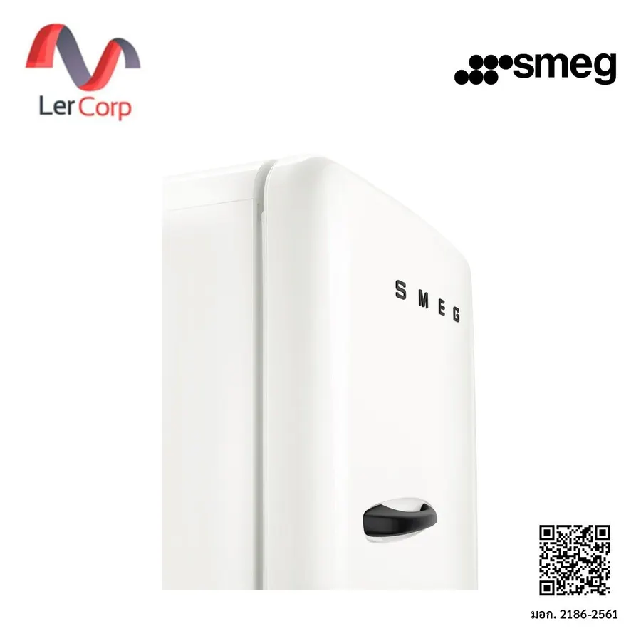 (Smeg) ตู้เย็นประตูเดียว สไตล์ 50's Retro สี Carrara White ระบบ Fan assisted (FAB28RDPCW6)