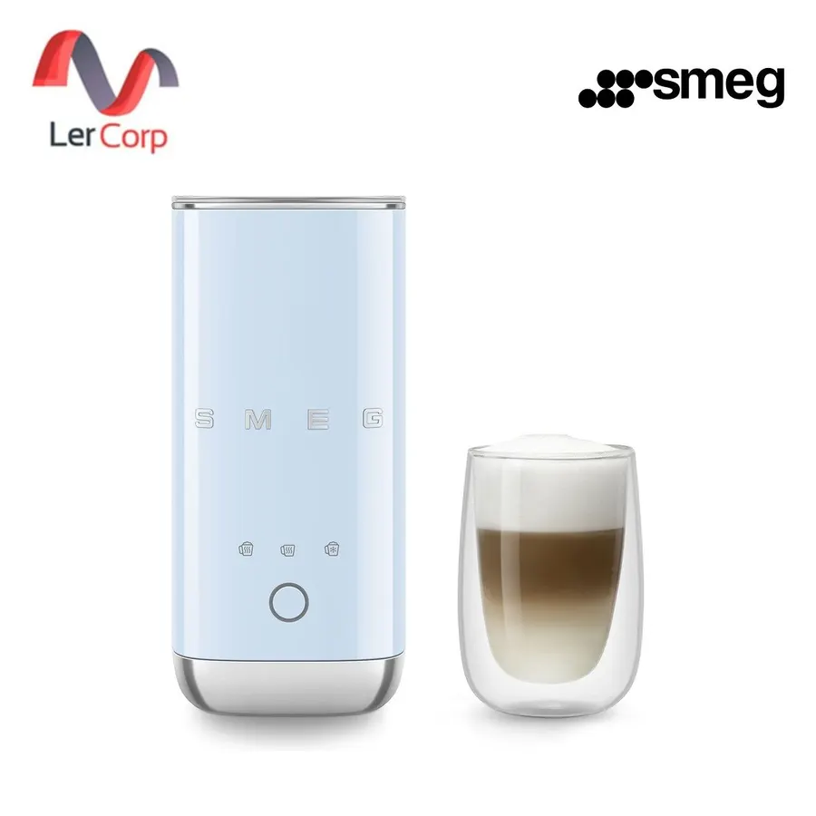 (Smeg) เครื่องตีฟองนมไฟฟ้า สีฟ้าพาสเทล ทรง 50's Style ทำได้ 3 ฟังก์ชัน นมร้อน ฟองนมร้อน ฟองนมเย็น (MFF02PBEU)