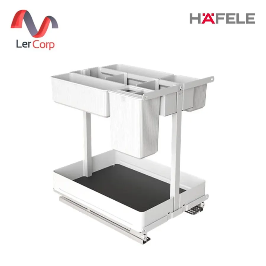 (Hafele) ชุดใส่อุปกรณ์ทำอาหารอเนกประสงค์แบบบานดึง 400 มม. สีขาว (545.14.411)