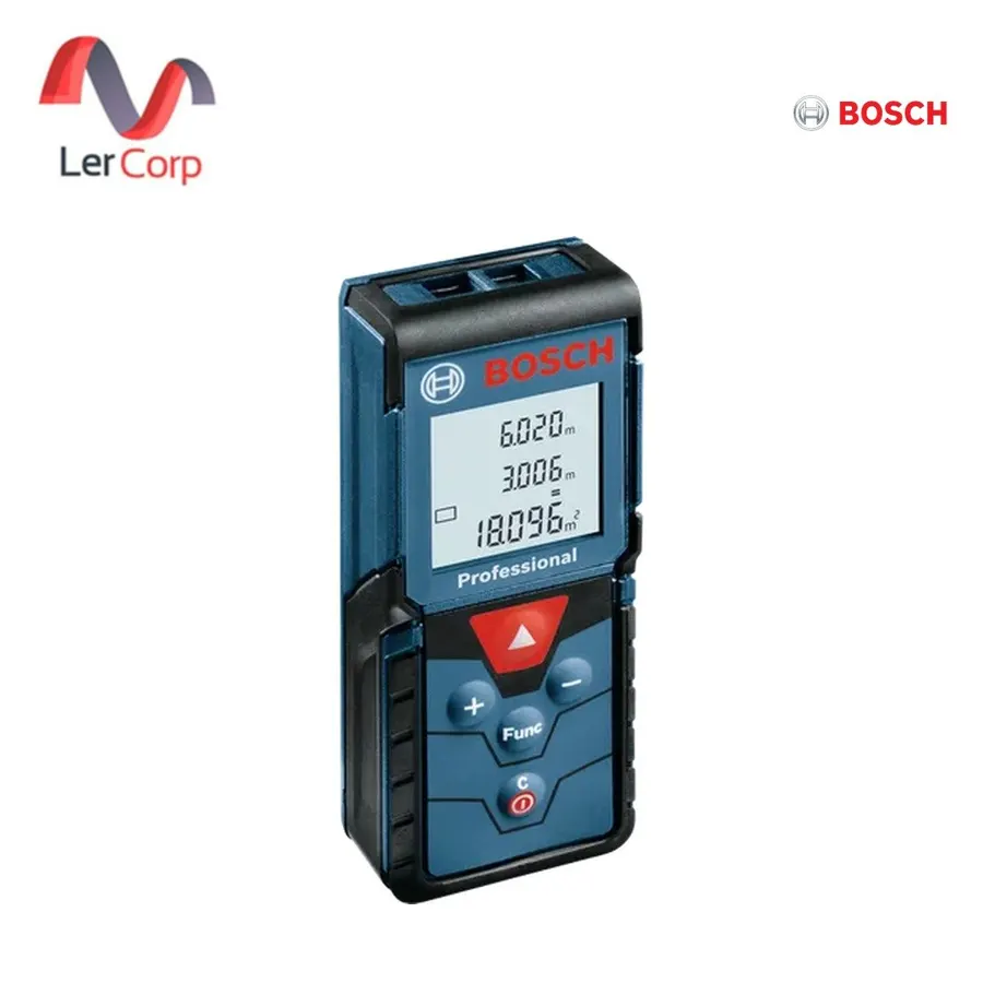 (Bosch Power Tools) เครื่องวัดระยะด้วยเลเซอร์ รวมโหมดวัดความยาว พื้นผิว ปริมาตร และความสูงแบบอ้อม (PRO GLM 40-12)