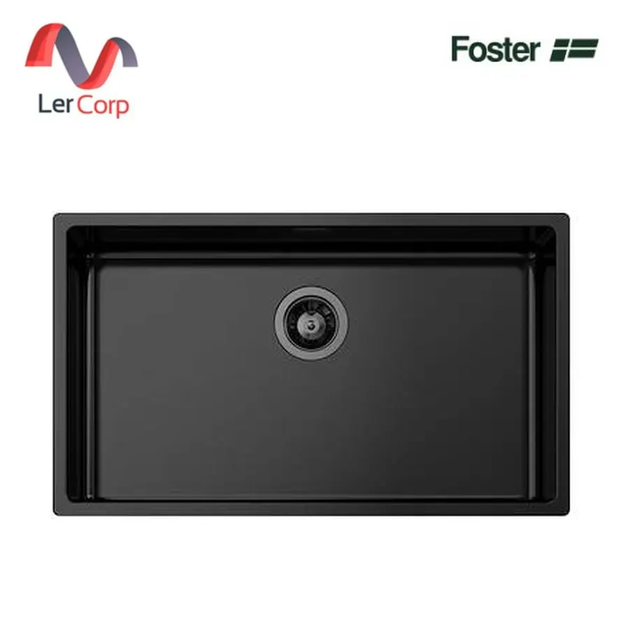 (Foster) อ่างล้างจานสแตนเลส 1 หลุม ฝังใต้เคาน์เตอร์ ผิวเคลือบ PVD สีดำควัน (1157853)
